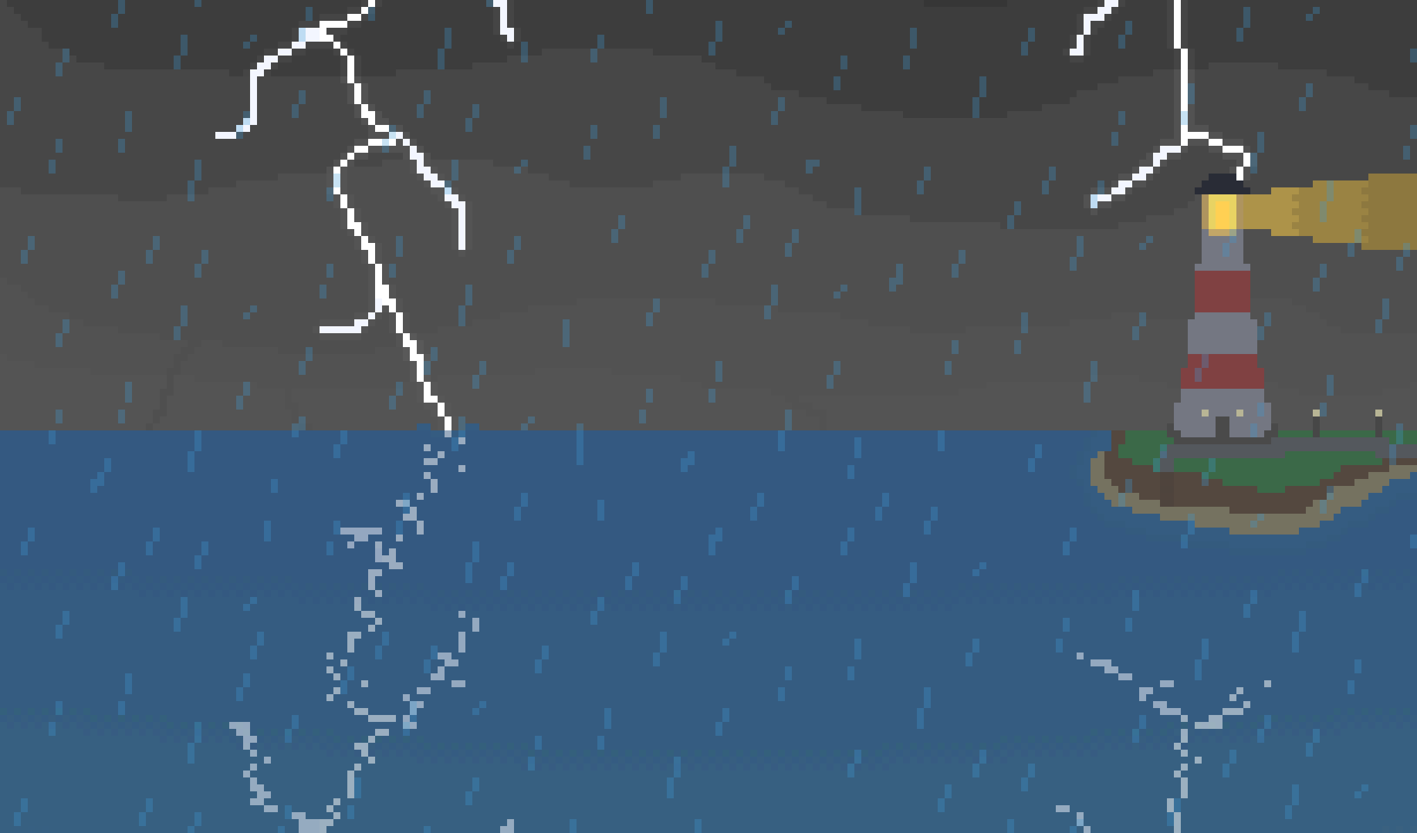 Pixelate Summer Beach Thunderstorm horizontal